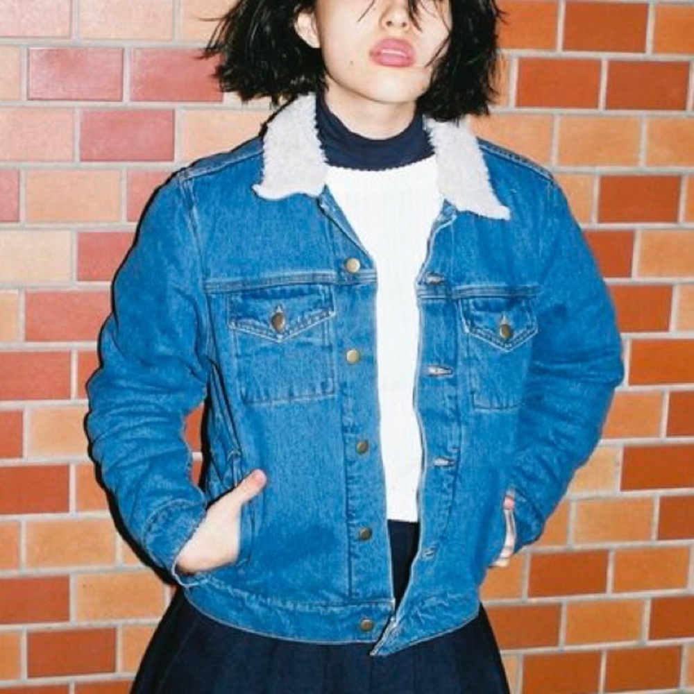 American Apparel denim Sherpa jacket